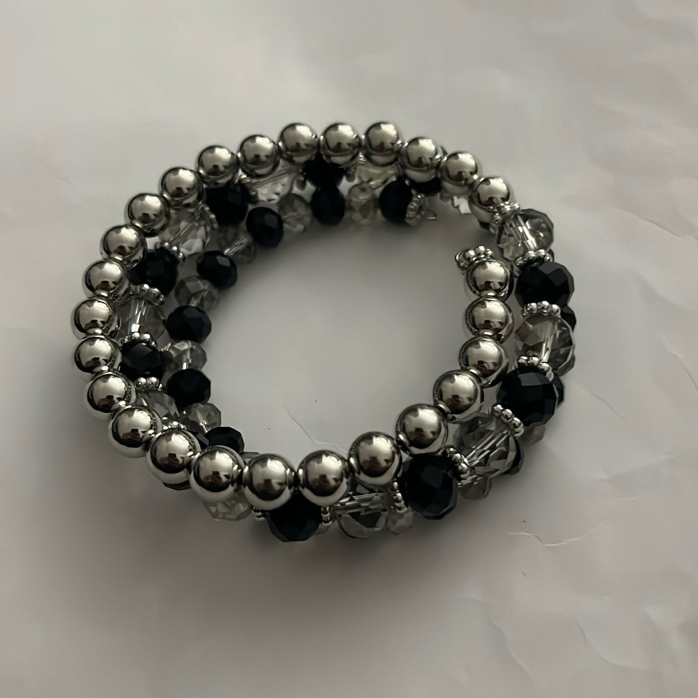 *Gimme* *Gimme* Black Iridescent Coil Bracelet